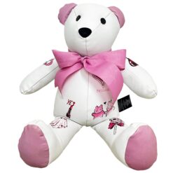 Artie leather bear - Cherry Blossom