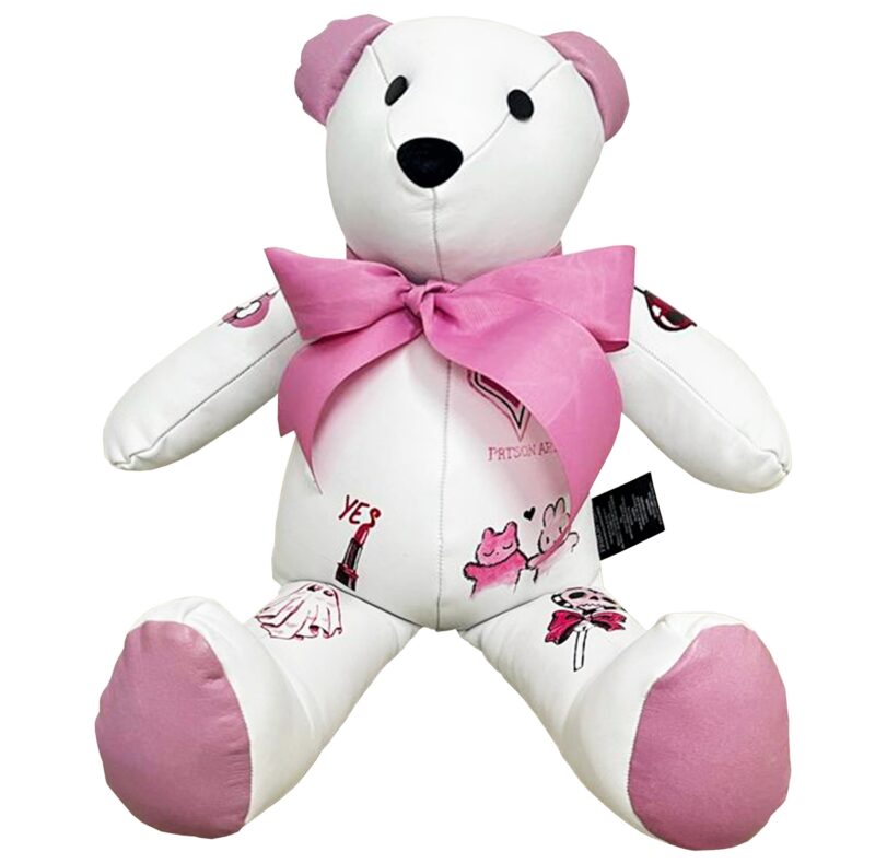 Artie leather bear - Cherry Blossom