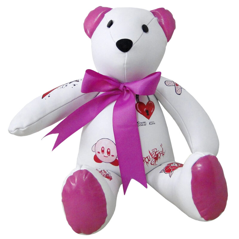 Artie leather bear - Pink core